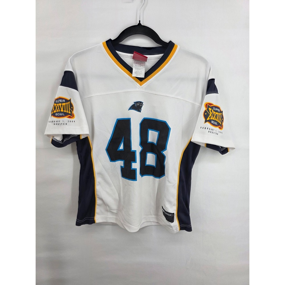 Reebok Carolina Panthers Super Bowl XXXVIII Stephen Davis 48 Jersey Womens Small